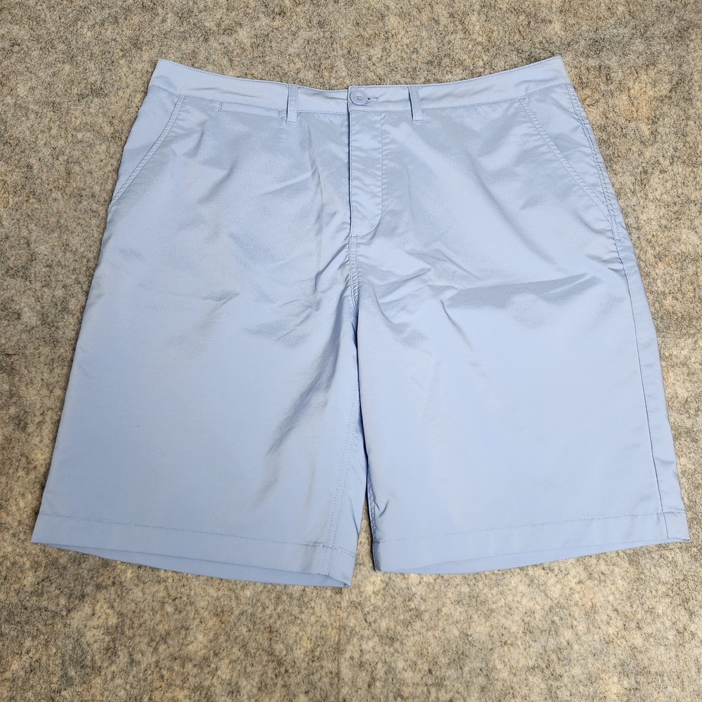johnnie O Prep Formance Mulligan Shorts Men 38 W 9 I Blue Golf Stretch Chino
